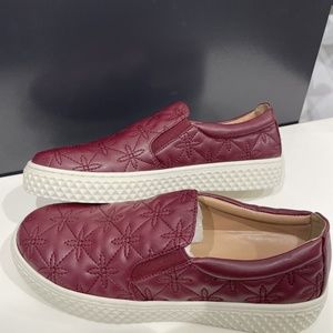 Maroon Cushioned Slip On Sneakers